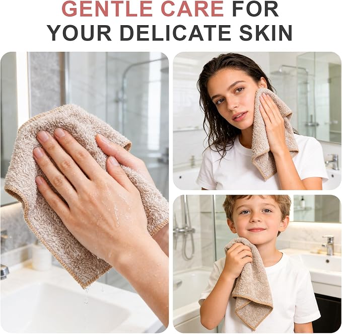 10 Pack Premium Washcloths, Highly Absorbent and Super Soft Face Towels | - Image 5
