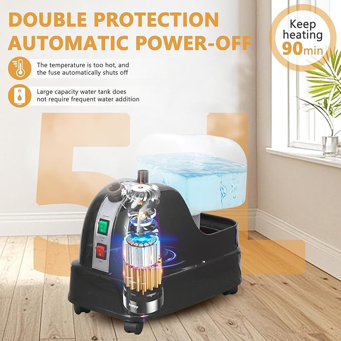 Steamer for Clothes 1800W Standing Garment Steamers 45s Fast Heat-up 90 Mins of Continuous Powerful Steam with 5L Water Tank, Pants Clip & Children's Clothing Hanger