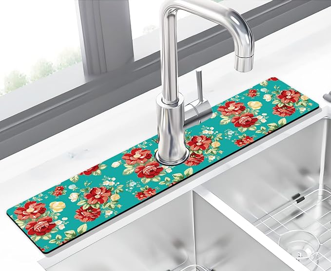 Kitchen Sink Splash Guard Faucet Mat Super Absorbent Fast Drying Mat Sink by THIDEAPE