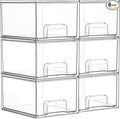 Vtopmart 6 Pack Small Clear Stackable Storage Drawers by Vtopmart