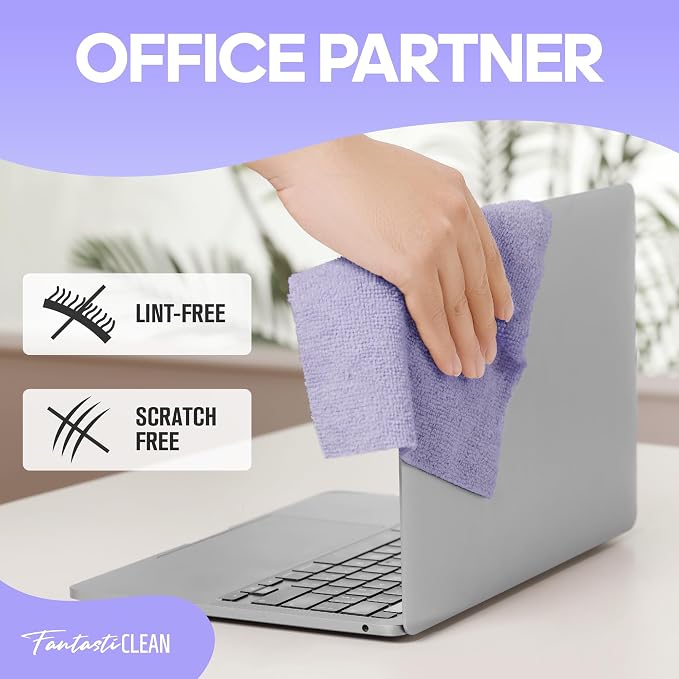 Fantasticlean Microfiber Cleaning Cloth Roll, 60 Pack, 8 x 8, Light Purple - Image 7