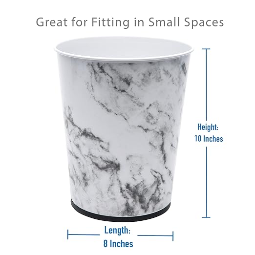 Bath Bliss 5 Liter Small Wastebasket | Round Open Top | Trash Can | Bathroom | - Image 5