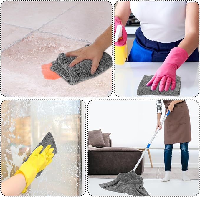 5 PCS Extra Large Microfiber Cleaning Cloth 30"x20", Washable Reusable Floor - Image 7