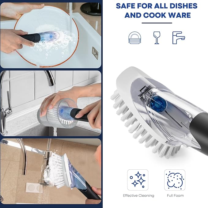 RIMAY Soap Dispensing Dish Brush Dish Scrubber - Image 5