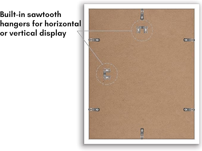 Americanflat 12x15 Picture Frame with Polished Plexiglass - Set of 5 - Use as 9x12 Frame with Mat or Display 12x15 Photo Without Mat - Galleria Collection - Picture Frames for Wall Display - White