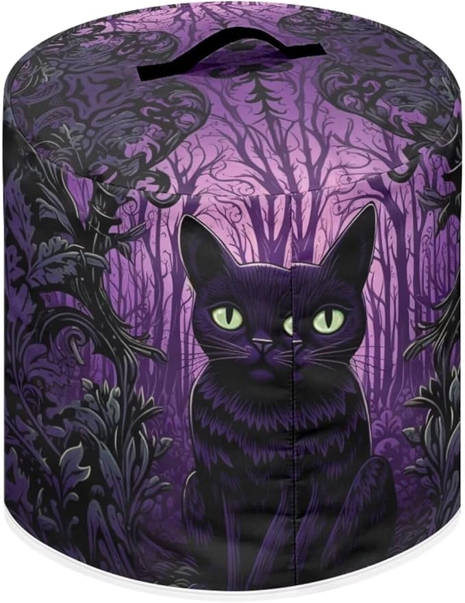 TODIYADDU Purple Gothic Cat Pressure Cooker Cover for 8 Quart Instant Pot Insulated Kitchen Appliance Dust Cover for Round Pressure Cooker Slow Cooker Practical Instant Pot Air Fryer Accessories
