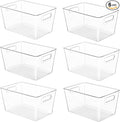 YIHONG 6 Pack Clear Storage Bins, Pantry Organizer Bins by YIHONG