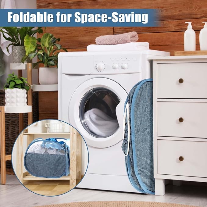 Collapsible Laundry Baskets, Tear Proof Pop Up Laundry Hamper - Image 3