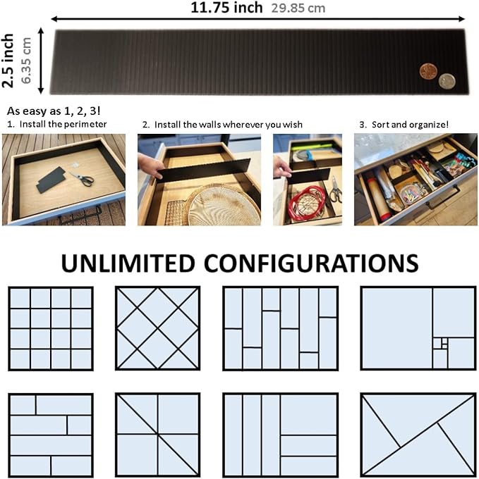 DRAWER DADDY Customizable Grid Drawer Dividers, Cut to Fit Organizer | Custom - Image 2