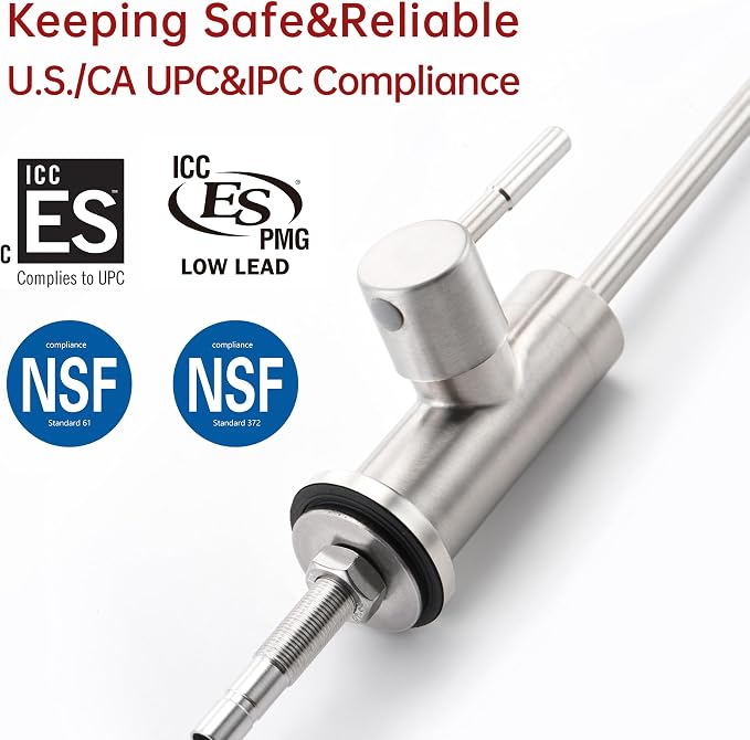 SUMERAIN Drinking Water Faucet for Kitchen Sink, NSF Certification | Brushed - Image 4