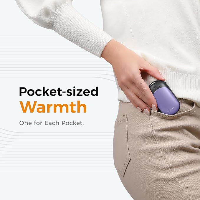 OCOOPA Magnetic Hand Warmers Rechargeable 2 Pack, UL Safety Heat 100-126°F, 3-Settings, Pocket-Sized, Max. 8 Hrs Long Lasting,Great for Raynauds, Golf, Hunting, Camping, Gifts for Men Women, UT3 Lite