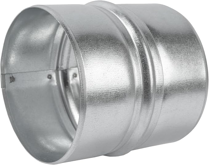 Vent Systems 4'' Inch - Pack of 2 - Galvanized Steel Duct Connector - Round Ventilation Duct Extension - Metal Vent Coupler - Metal Hose Coupling - Galvanized Pipe Connector