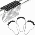 Black Shower Curtain Hooks, Decorative Rust Proof Acrylic Balls Shower Curtain by Amazer
