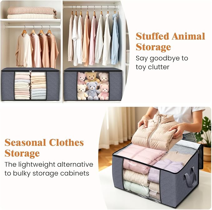6 Pack Storage Bags for Clothes Blanket Storage Bins - Image 7