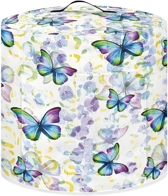 Fashion Butterfly Fryer Dust Covers for 3Qt Instant Pot Small Appliance Covers Hand Washable Dust Resistant Gifts for Kitchen Decor Living Room Slow Cooker Cover M