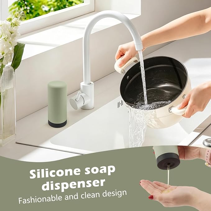 Silicone Dishwashing Soap Dispenser, Refillable Dish Soap Squeeze Bottle - Image 6