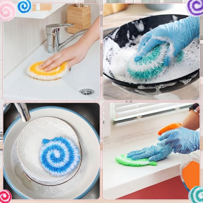 Kenning 12 Pcs Dish Scrubber Non Scratch Dish Washing Scrubbers Reusable - Image 6