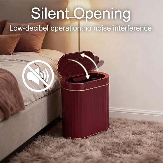 ELPHECO 2 Gallon Sensor Trash Can, Automatic Lid, Burgundy Gold | IPX5 - Image 6