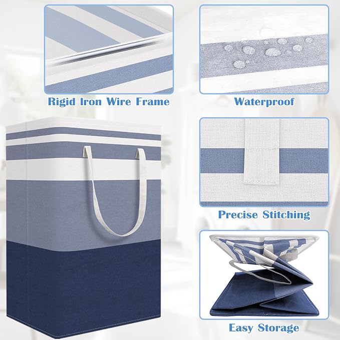 BlissTotes 3-Pack Laundry Basket, Collapsible Laundry Hamper - Image 4