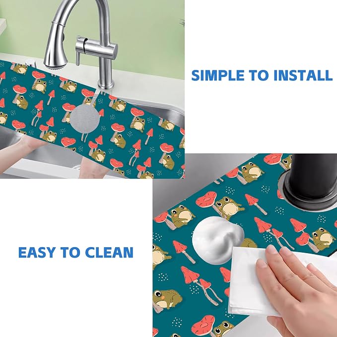 Cute Frog and Mushrooms Dish Drying Mat - Image 5