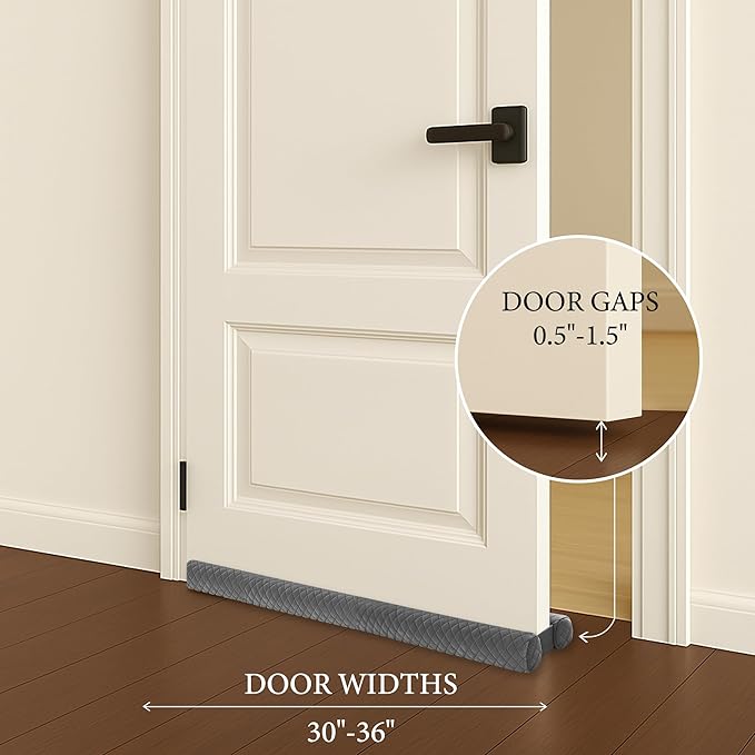 Ciieyuo Velvet Under Door Draft Stoppers, Fits 26'' - Image 9