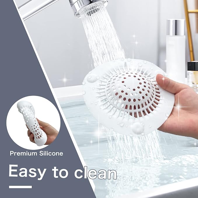 Hair Catcher Shower Drain Cover Bathtub Silicone Hair Catcher Stopper Drain - Image 4