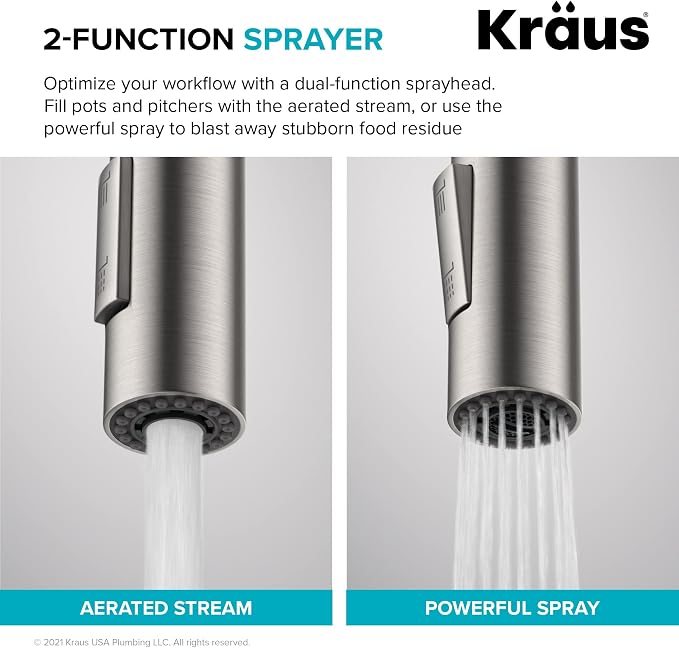 KRAUS Spot Free Stainless Steel Pull Down Kitchen Faucet KPF-2620SFS | - Image 7