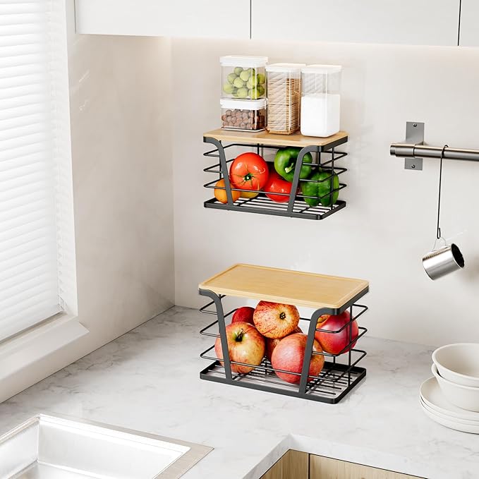 TIDIIABODE 2 Pack Stackable Storage Laundry Kitchen Organizers, Wall Mount - Image 3
