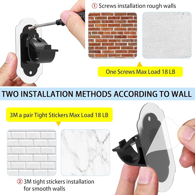 No Drill Curtain Rod Brackets， No Drill Needed Curtain Rod Holders, Adhesive - Image 7