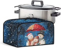 Snowman Clover Crock Pot 6-8 Quart Slow Cooker Cover Dust Cover Slow Cooker Bag Dust Covers for Kitchen Appliances Dust Resistant Decor Kitchen Utensils for Saint Patrick's Day