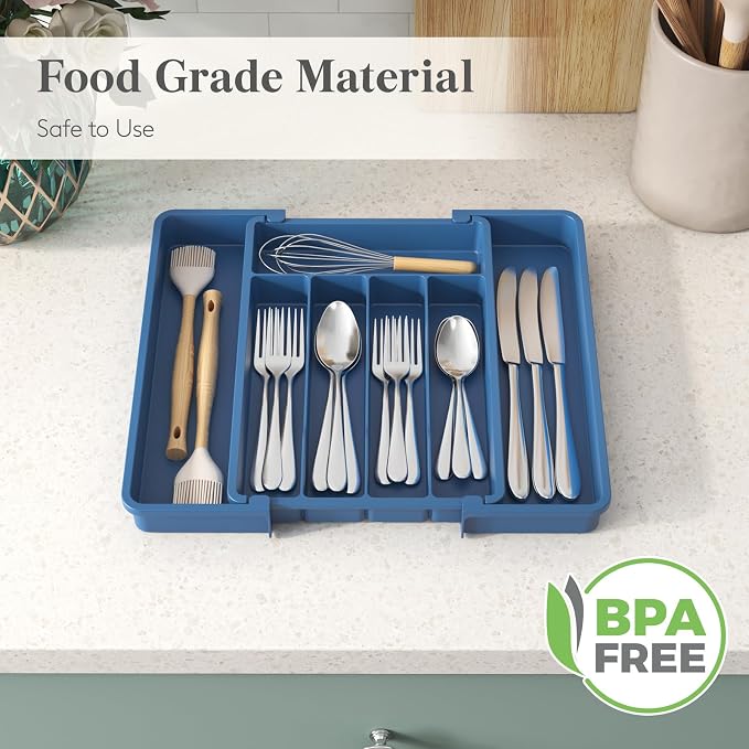 Lifewit Expandable Silverware Drawer Organizer, Kitchen Utensil Tray | BPA-free - Image 6