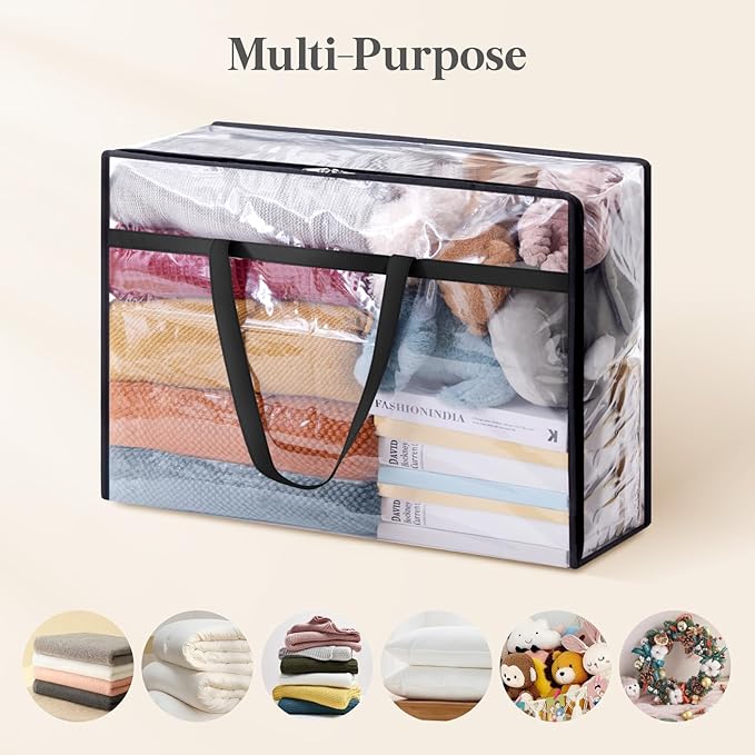 Lifewit 8 Pack Clear Clothes Storage Bags, 75L Plastic Blanket Storage Bag - Image 5