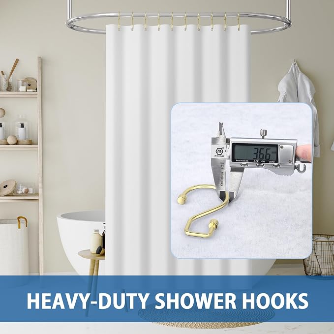 Goowin Shower Curtain Hooks, Rustproof Gold Shower Curtain Hooks, Kitchen - Image 5