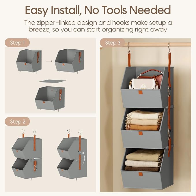 Homsorout Collapsible Hanging Closet Organizer - Image 7