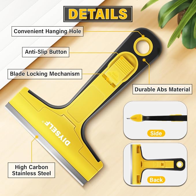 DIYSELF Floor Scraper with 10 Extra 4" Razor Blades, Razor Scraper Tool | Razor - Image 7