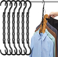 AMKUFO 6 Pack-Closet-Organizers-and-Storage, Space-Saving-Hangers Black | by AMKUFO