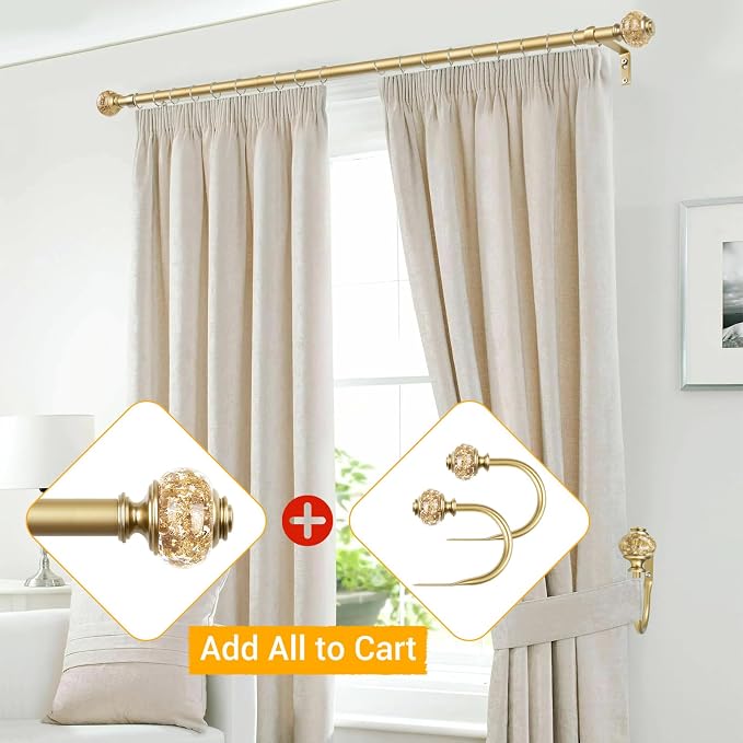 USFOOK Gold Curtain Holdbacks, Decorative Drapery Tiebacks, 2 Pack/1 Pair | - Image 4