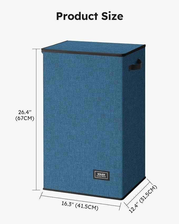 SOLEDI 90L Laundry Hamper with Lid, Large Collapsible Laundry Basket | Sturdy - Image 9
