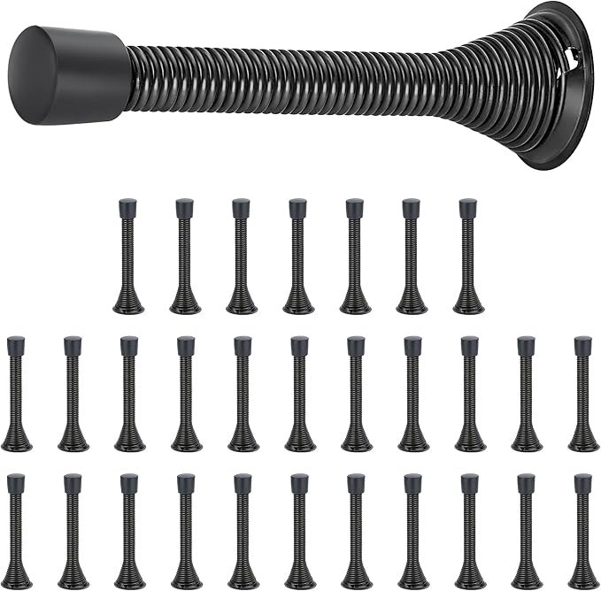 Ravinte Door Stoppers, 30 Pack Black Spring Door Stops by Ravinte