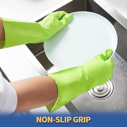 BOOMJOY Nitrile Cleaning Gloves, Heavy Duty Dishwashing Gloves, Reusable Large - Image 4
