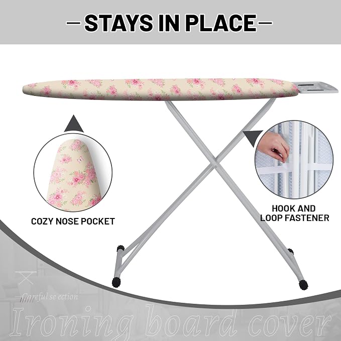 Extra Thick Ironing Board Cover and Pad, 15x54 Ironing Board Cover, Resist - Image 3