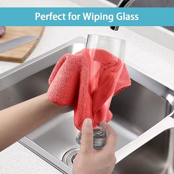 HOMEXCEL 100PK Microfiber Cleaning Cloth, Cleaning Rag - Image 6