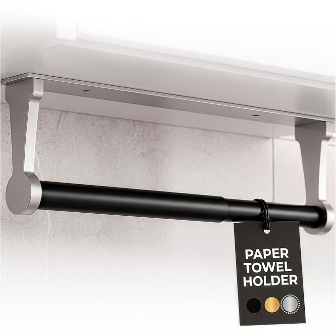 Silver Paper Towel Holder Under Cabinet, Space-Saving by Lagarto