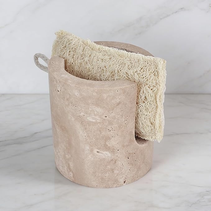 Natural Travertine Sponge Holder - Image 9