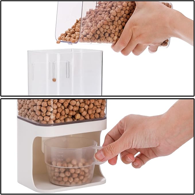 AVLA Rice Dispenser, Wall-Mounted Laundry Detergent Container, Cereal Dry Food - Image 3