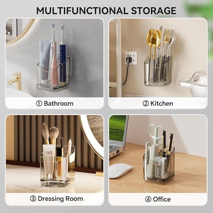 3 Slots Detachable Toothbrush Holders Wall Mounted - Image 8