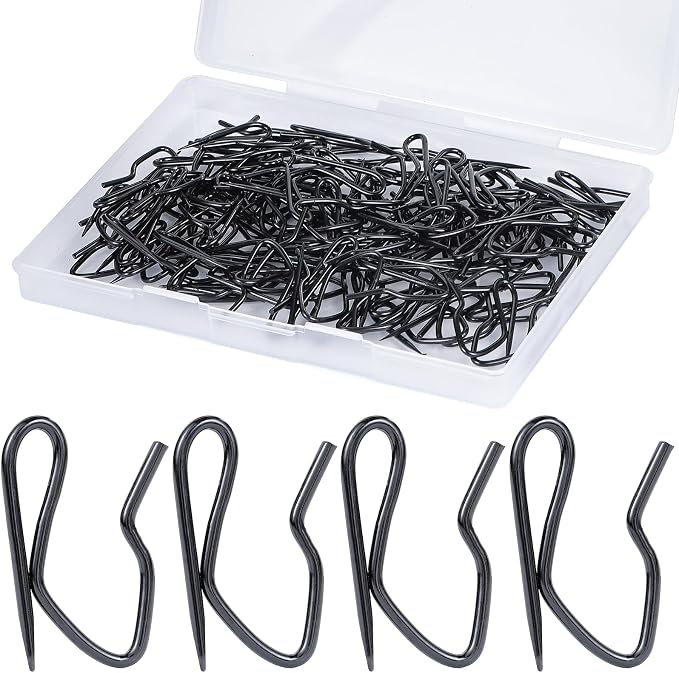 Curtain Hooks 100 pcs 1.2 inch Metal Drapery Pin Hooks by Kilymezh