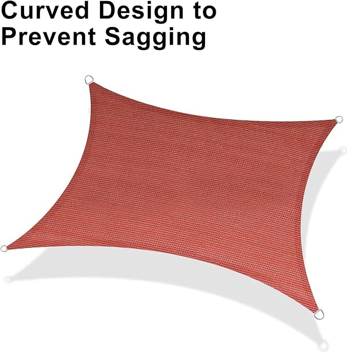 LOVE STORY Custom Size 13' x 13' Terra Red Sun Shade Sail Canopy Commercial Rectangle Sail Shade Fabric for Patio Garden Backyard Pool (Customized)