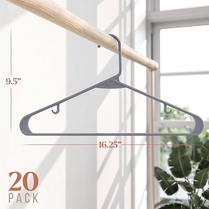 Plastic Hangers 20 Pack Grey - Image 2