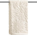 Artoid Mode 1 Pc Beige 3D Dahlia Floral Jacquard Hand Towels by ArtoidMode